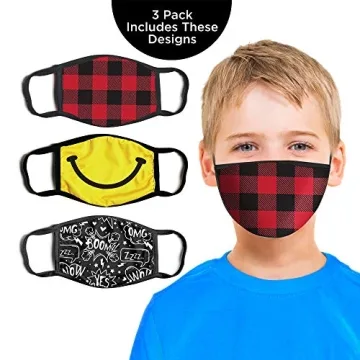 ABG Kids' 3-Pack Fashion Face Masks, Age 3-7
