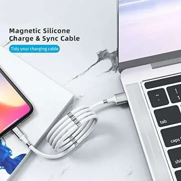 AICase Magnetic Charging Cable,(6.6 FT) Super Organized Charging Magnetic Absorption Nano Data Cable for Phone 14 13 12 11/XS/XS Max/XR/X/8/8 Plus/7/7 Plus/6s/6s Plus/6/6 Plus/SE/5s/5c/5/Pad/Pod