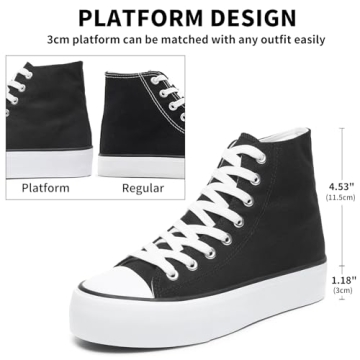 FRACORA Womens High Top Canvas Platform Sneakers for Style