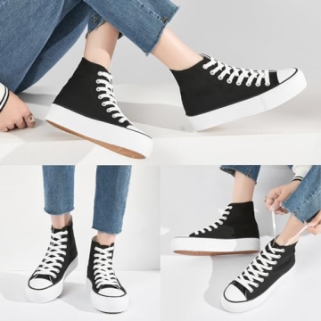 FRACORA Womens High Top Canvas Platform Sneakers for Style