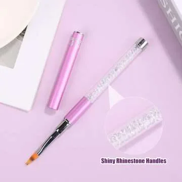 Ombre Nail Brush - Professional Nail Art with Rhinestone Handle