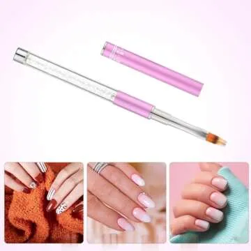 Ombre Nail Brush - Professional Nail Art with Rhinestone Handle