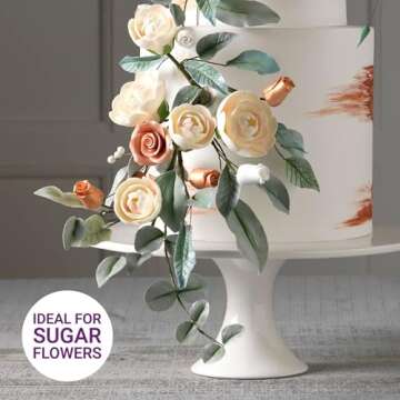 Culpitt 24 Gauge White Florist Wires, Paper Covered Wire for Cake Decorating, Sugar Flowers, Sprays,...