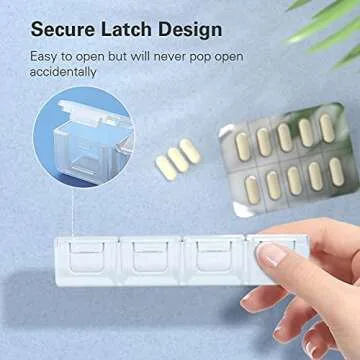 XL Pill Organizer 4 Times a Day, BUG HULL Extra Large Weekly Pill Box Case, 7 Day Vitamin Container Daily Pill Holder for Cod-Liver Oil, Vitamins, Supplements (White)