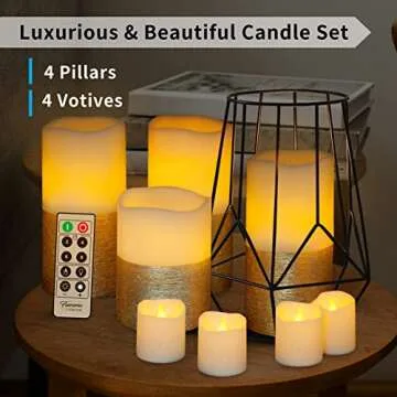 FURORA LED Flameless Candles with Remote - Pack of 8