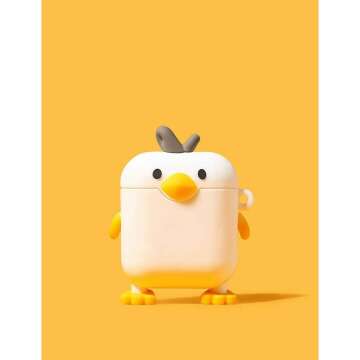 Cute Chick AirPods Case Cover - Funny Silicone Design for AirPods 1 & 2