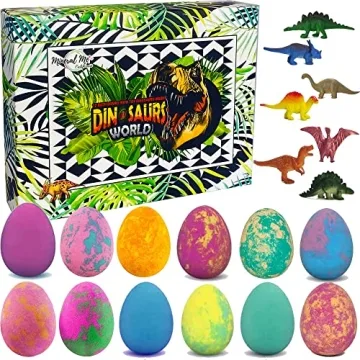 Colorful Dinosaur Bath Bombs with Surprise Toys for Kids