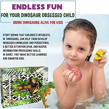 Colorful Dinosaur Bath Bombs with Surprise Toys for Kids