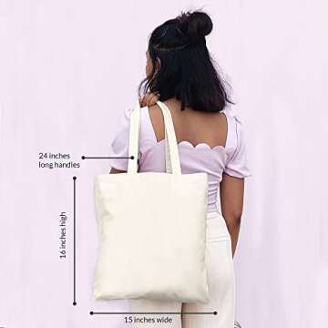 Ecoright Aesthetic Canvas Tote Bag for Women, Reusable Cotton Tote Bag for Grocery, Secret Santa Gif...
