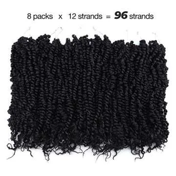 TOYOTRESS Tiana Passion Twist Hair - 16 inch Pre-twisted Crochet Braids Natural Black, Synthetic Braiding Hair Extensions (16 Inch, 1B)