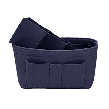 ZTUJO Purse Organizer Insert, Felt Bag Organizer For Handbag Purse Organizer,13 Colors, 6 Size (X-Large, Purplish Blue)