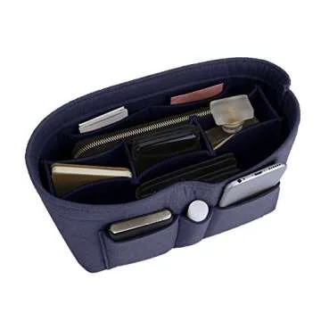 ZTUJO Purse Organizer Insert, Felt Bag Organizer For Handbag Purse Organizer,13 Colors, 6 Size (X-Large, Purplish Blue)