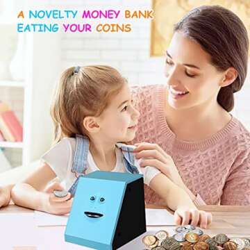 AOZBZ Face Bank, Face Money Eating Box Cute Facebank Piggy Bank for Coins Box Brick Automatic Money Coin Saving Bank for Children Toys Gifts Home Decoration (for up 3 Years Old)