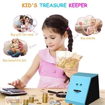 AOZBZ Face Bank, Face Money Eating Box Cute Facebank Piggy Bank for Coins Box Brick Automatic Money Coin Saving Bank for Children Toys Gifts Home Decoration (for up 3 Years Old)