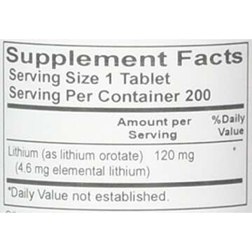 NCI Lithium Orotate Tablets - 120 mg, 200 Count