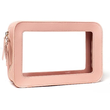 FFpaw Clear Makeup Bag Small, Small Cosmetic Bags for Women Waterproof Clear Makeup Case TSA Approve...