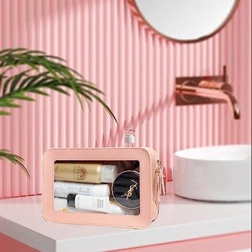 FFpaw Clear Makeup Bag Small TSA Approved Organizer
