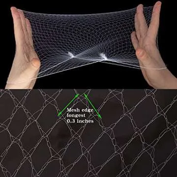 Askuang 20 Invisible Elastic Edge Mesh Hair Nets - 20PCS Individual Packing for Women's Sleeping, Ballet, Kids' Hair Buns, Cooking, Food Service, Wig Nets, 50cm White