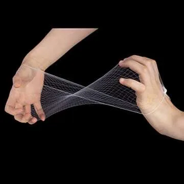 Askuang 20 Invisible Elastic Edge Mesh Hair Nets - 20PCS Individual Packing for Women's Sleeping, Ballet, Kids' Hair Buns, Cooking, Food Service, Wig Nets, 50cm White