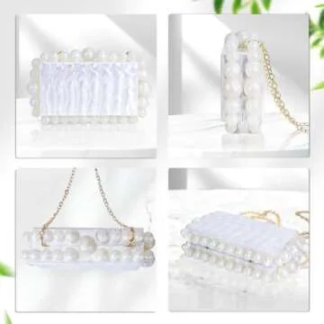 Elegant SIOKUY Acrylic Clutch with Pearl Marble Design