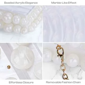 Elegant SIOKUY Acrylic Clutch with Pearl Marble Design