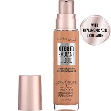 Maybelline Dream Radiant Liquid Medium Coverage Hydrating Makeup, Lightweight Liquid Foundation, Hon...