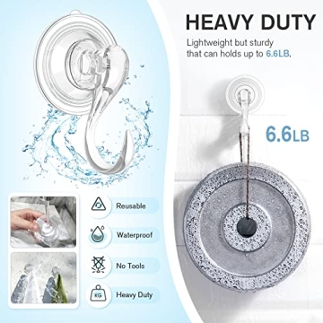 VIS'V Heavy Duty Suction Cup Hooks for Easy Home Hanging Solutions