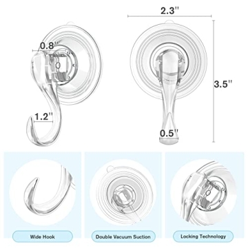 VIS'V Heavy Duty Suction Cup Hooks for Easy Home Hanging Solutions