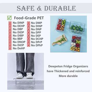 Refrigerator Organizer Bins - Large Capacity Egg Holder Tray for Refrigerator, Clear Plastic Container Drawer for Egg, Home Essentials Organization and Storage Box