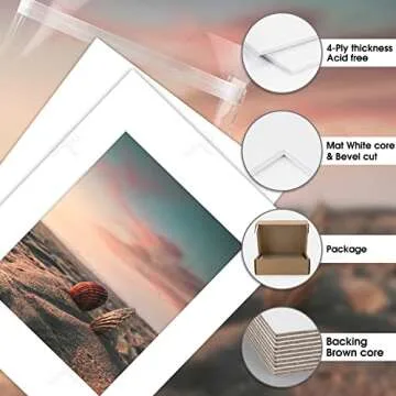 25 Pack 11x14 White Picture Mats for 8x10 Photos