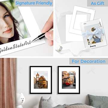 25 Pack 11x14 White Picture Mats for 8x10 Photos