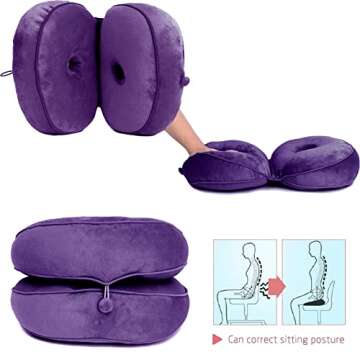 Dual Comfort Cushion Lift Hips Up Seat Cushion, Beautiful Buttocks Latex Cushion Orthopedic Posture Correction Cushion for Relief Sciatica Tailbone Hip Pain Fits in Car, Home Office