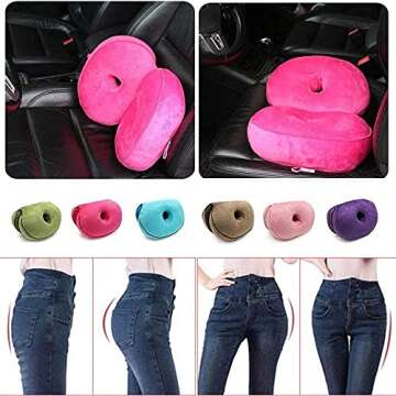 Dual Comfort Cushion Lift Hips Up Seat Cushion, Beautiful Buttocks Latex Cushion Orthopedic Posture Correction Cushion for Relief Sciatica Tailbone Hip Pain Fits in Car, Home Office