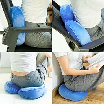 Dual Comfort Cushion Lift Hips Up Seat Cushion, Beautiful Buttocks Latex Cushion Orthopedic Posture Correction Cushion for Relief Sciatica Tailbone Hip Pain Fits in Car, Home Office