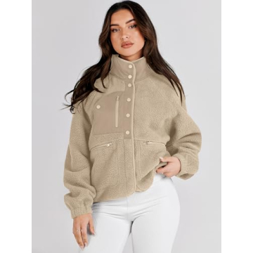 ANRABESS Women's Warm Fuzzy Fleece Jacket Fall Winter Outwear