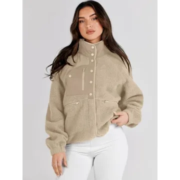 ANRABESS Women's Warm Fuzzy Fleece Jacket Fall Winter Outwear