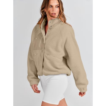 ANRABESS Women's Warm Fuzzy Fleece Jacket Fall Winter Outwear