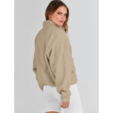 ANRABESS Women's Warm Fuzzy Fleece Jacket Fall Winter Outwear