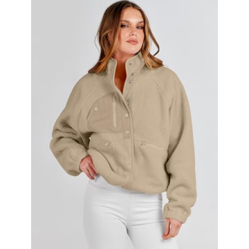ANRABESS Women's Warm Fuzzy Fleece Jacket Fall Winter Outwear