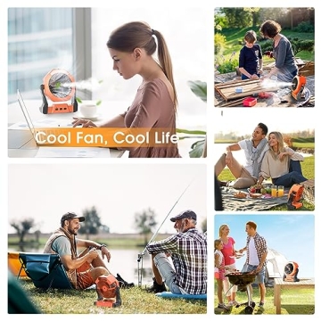 Ausic Camping Fan: Misting Portable Fan with Light & 250ml Tank