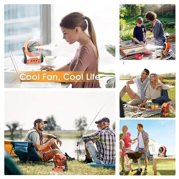 Ausic Camping Fan: Misting Portable Fan with Light & 250ml Tank