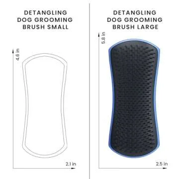 Pet Teezer by Tangle Teezer Detangling Dog Grooming Brush, Dry Brush or Dog Bath Brush for Wet or Dry Fur, Navy & Orange