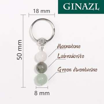 GINAZL New Beginnings Gifts for Women, Natural Crystals Keychain Coworker Leaving Gifts for Women Go...