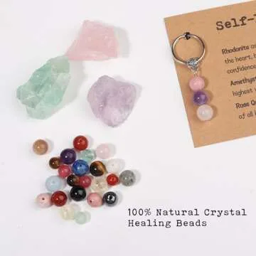 GINAZL New Beginnings Gifts for Women, Natural Crystals Keychain Coworker Leaving Gifts for Women Going Away Gifts for Friends Farewell Gifts for Coworkers Divorce Gifts for Women(NB)