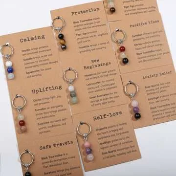 GINAZL New Beginnings Gifts for Women, Natural Crystals Keychain Coworker Leaving Gifts for Women Going Away Gifts for Friends Farewell Gifts for Coworkers Divorce Gifts for Women(NB)