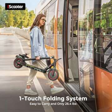 iScooter Electric Scooter, 12 Miles Long Range, 18 Mph Top Speed, Commuting Electric Scooter with Cuise Control, Double Braking Systems E Scooter for Adults and Teens - i8