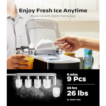 Silonn Smart Countertop Ice Maker - App Controlled & Compact