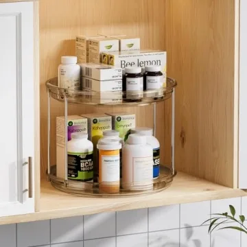 LAMU 2 Tier Lazy Susan Organizer for Easy Storage Solutions