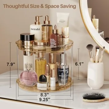 LAMU 2 Tier Lazy Susan Organizer for Easy Storage Solutions