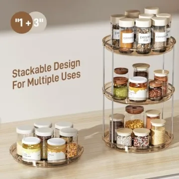 LAMU 2 Tier Lazy Susan Organizer for Easy Storage Solutions